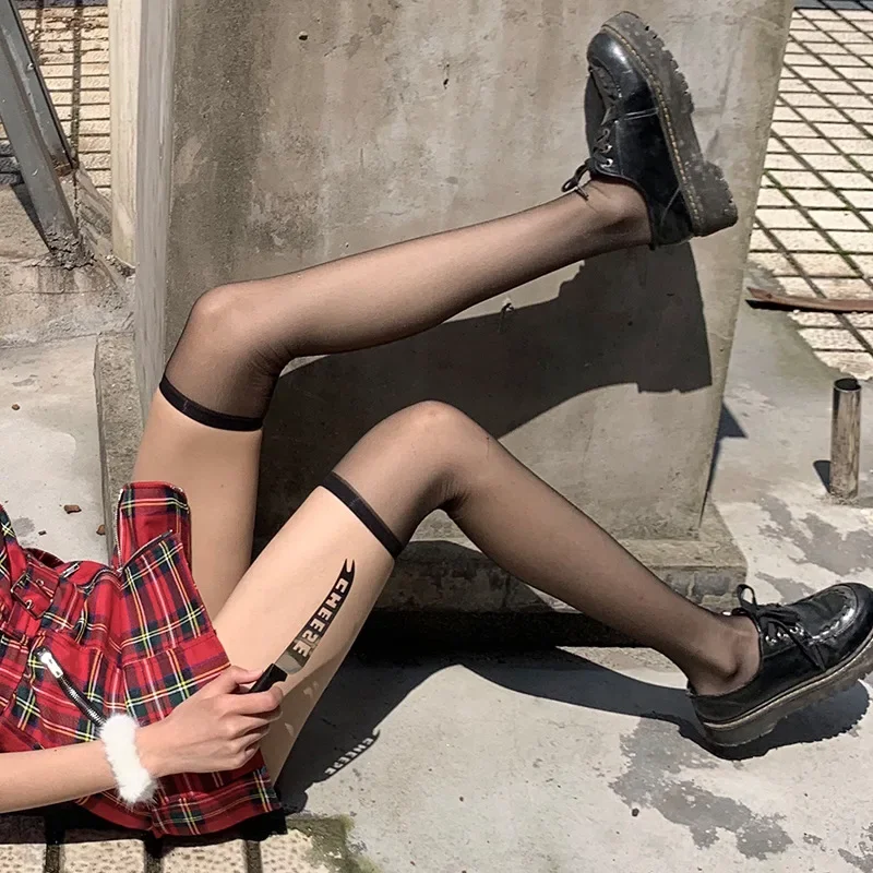 Фабрика оптовая knee socks Летние тонкие полупрозрачные черные чулки до бедра с кружевом sexy белые носки для детей