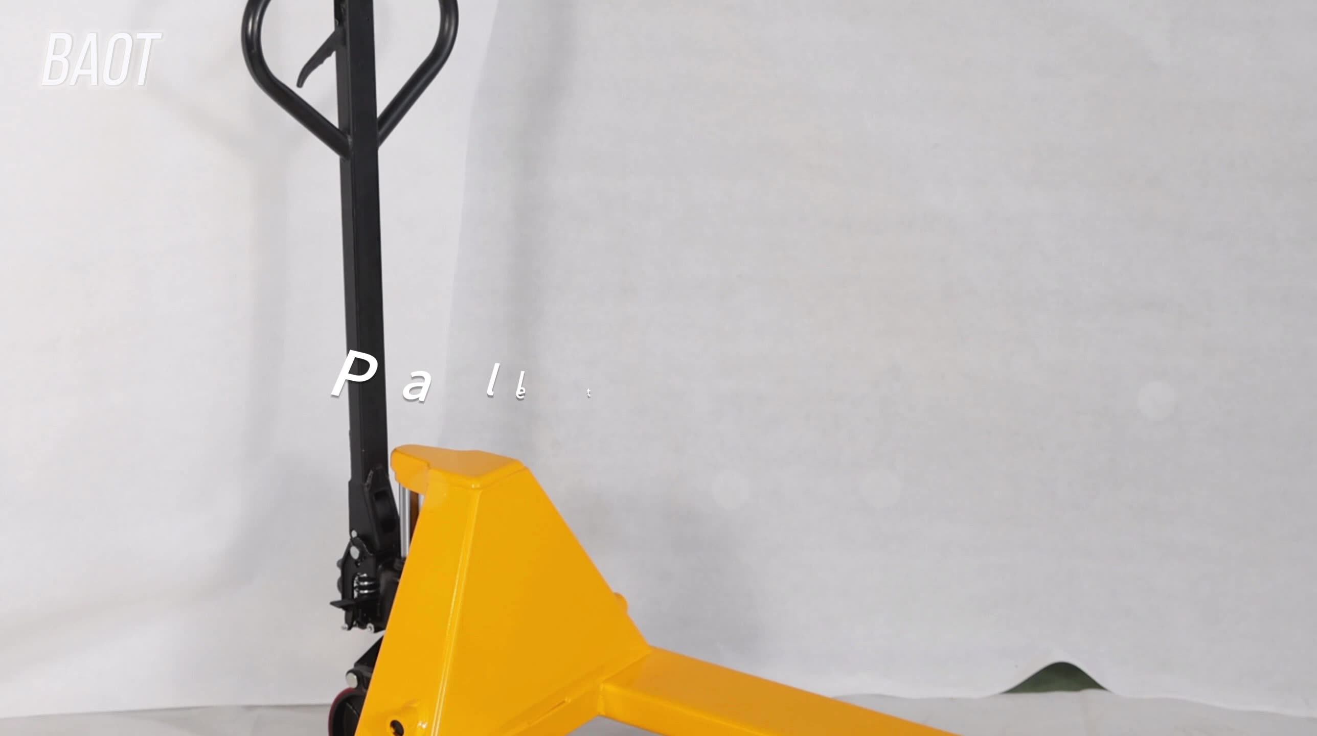 Warehouse Handling Equipment Yellow 2500kg Pallet Truck With Pneumatic