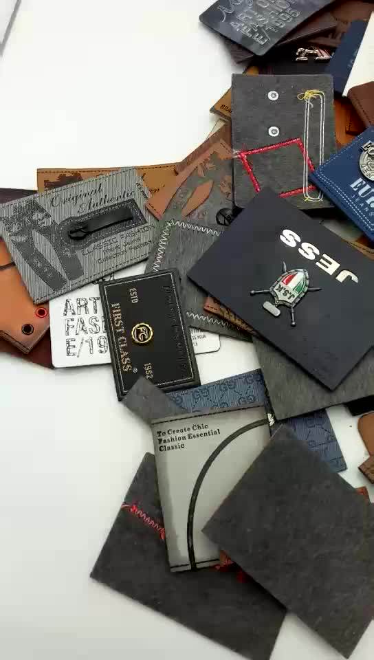 Wholesale Custom Embossed Logo Genuine Leather Patches For Clothing