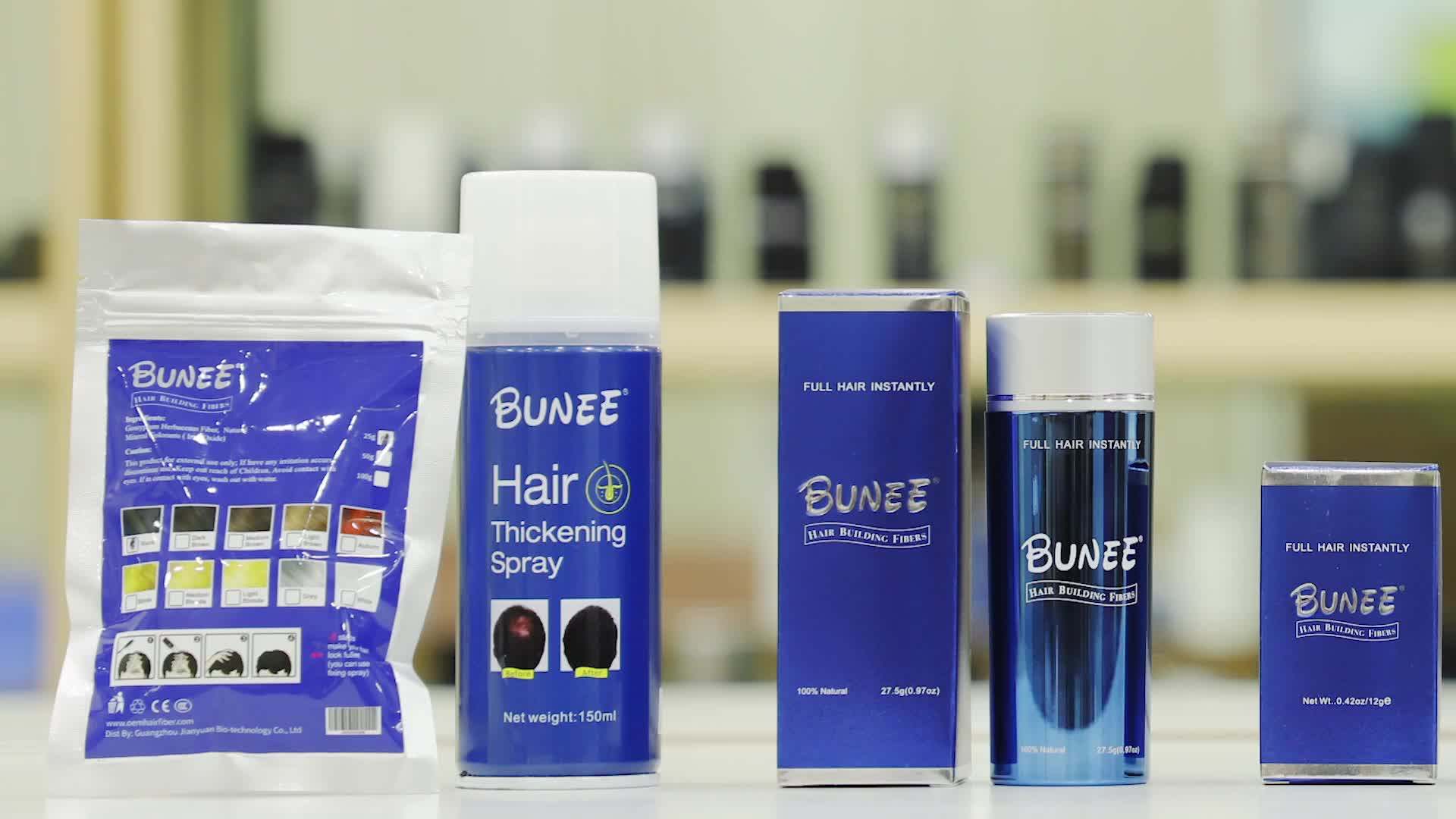 Thinning Loss Hair Fiber Powder Treatment Bunee 25g Oem Private Label