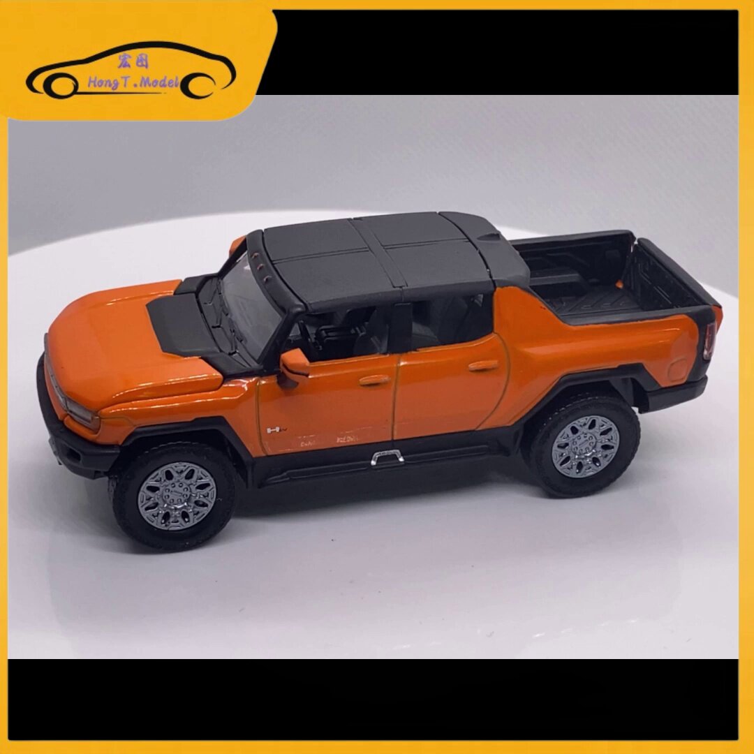 橙色悍马来袭！2024 GMC Hummer EV车模超燃登场(๑•̀ㅂ•́)و✧_火车_淘宝游戏网