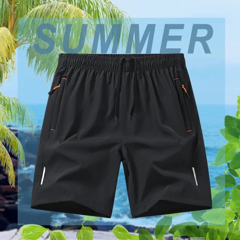 Cross-border Men's Sports Shorts Men's Summer Thin Five-point Casual Pants Men's plus size Loose Running Ice Silk Quick-drying