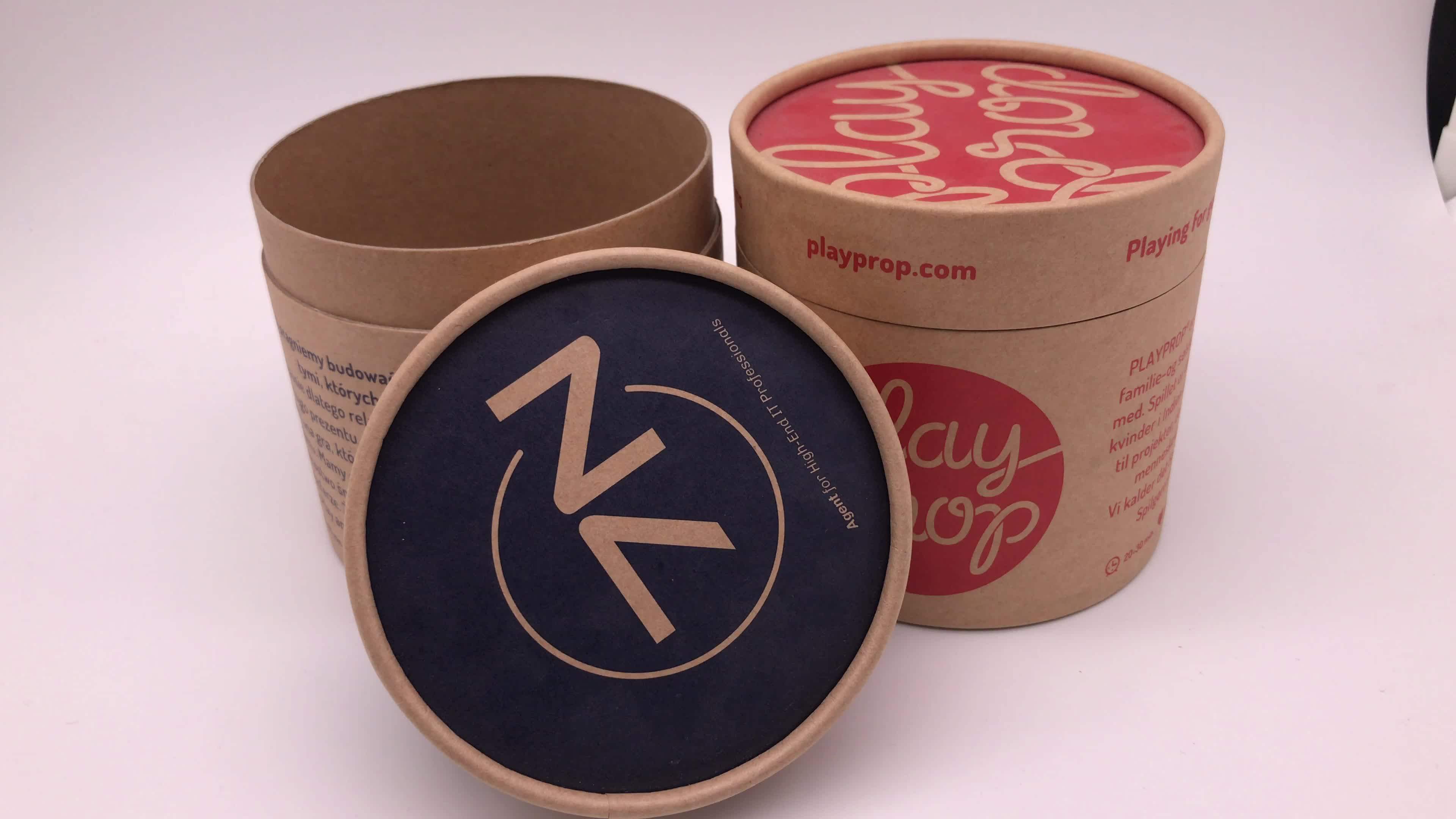 Hot Sale Clear Lid Kraft Paper Packaging Tube Brown Paper Craft Tube