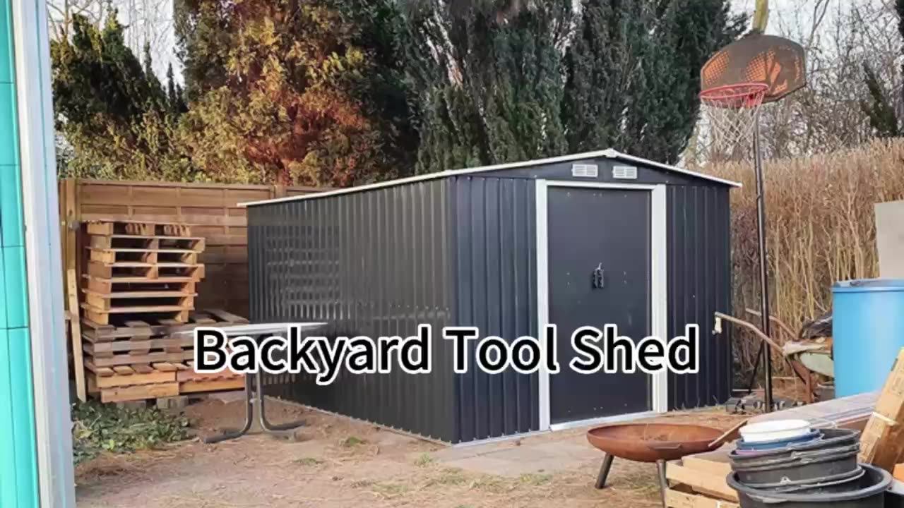 Prefabricated Steel Garden Storage Shed Outdoor Metal Shed Flatpack