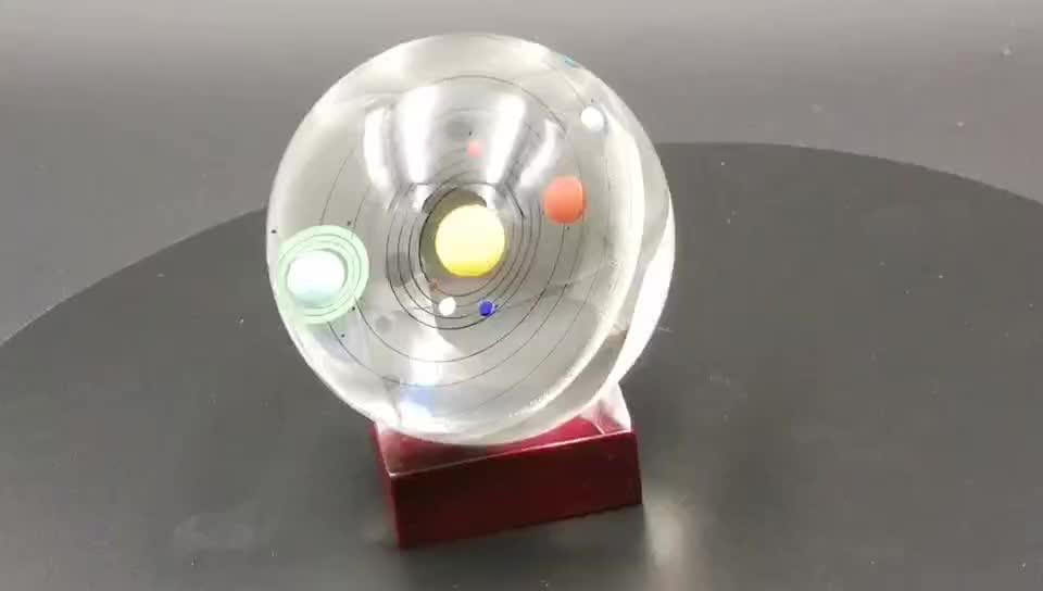 80mm Novelty Crystal Ball With Solar System Engraving Inside For Boy's Gifts Buy Novelty