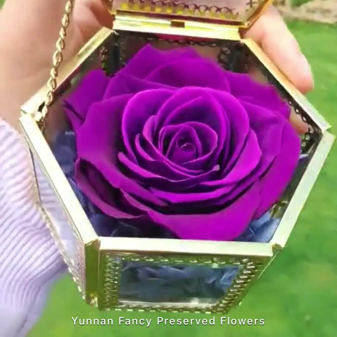 Single Rose Packaging Wholesale Forever Roses Preserved In Hexagonal