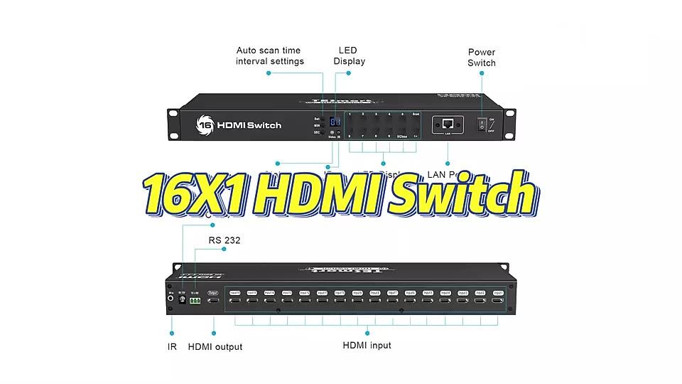 Tesmart 16 Port Hdmi Switcher 4k 60hz Hdcp 2.2 Auto Scan Detection