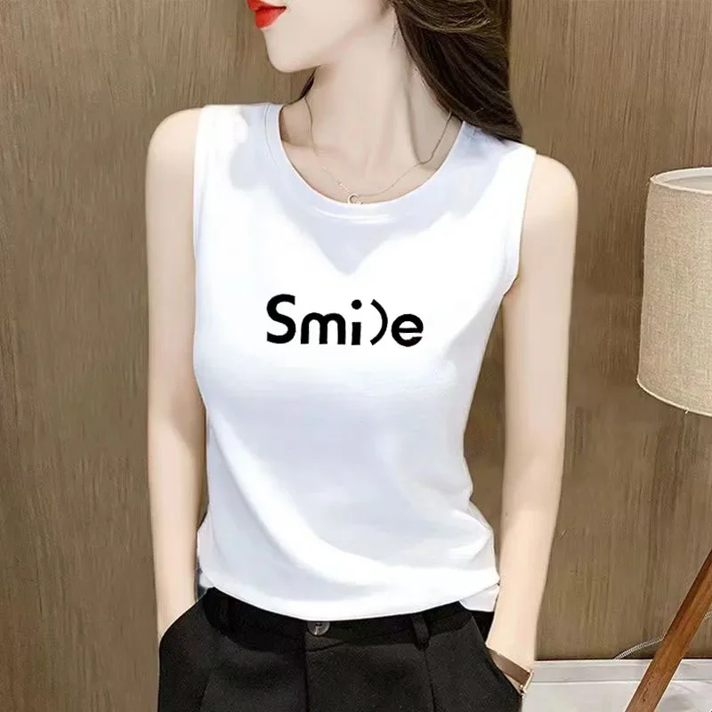 Women's Summer New Sleeveless Tank Top Backless Top Korean Style Elegant Versatile Loose Top for Layering or Outwear, Instagram Trendy