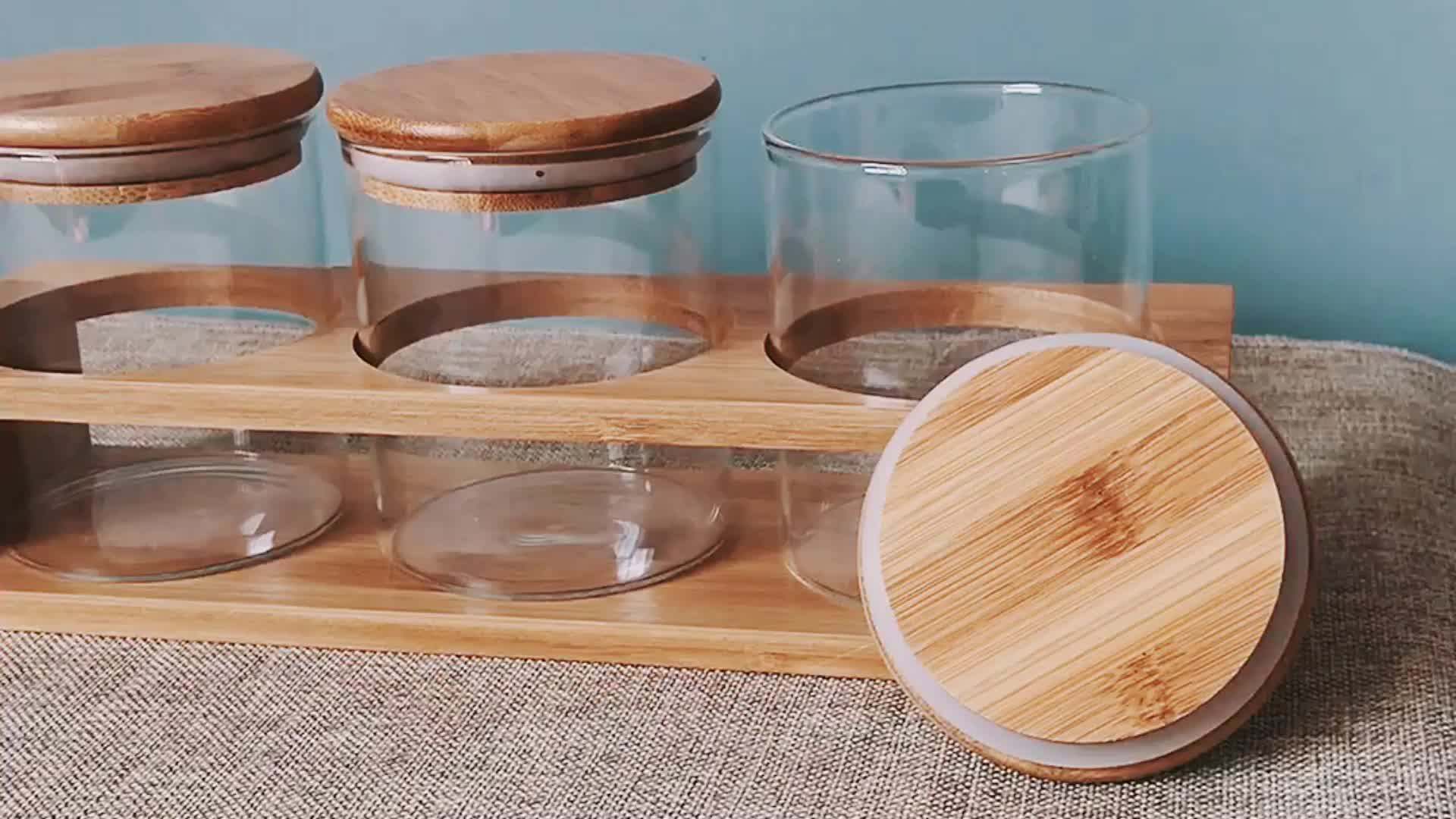 Heat Resistant Glass Jam Jars With Spoon For Honey Food Storage 300ml