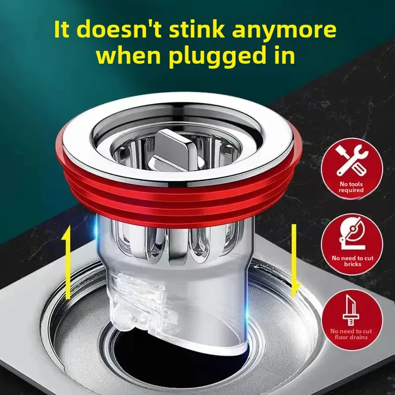 Deodorant Floor Drain Core Bathroom Sewer Anti-reverse Odor Artifact Filter Inner Core Toilet Insect-proof Sewer Pipe Deodorizer