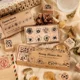 Yuezhen Cross-border Special for Flowers Honey Language Wooden Hand Account Stamp Vintage Flowers Wooden Stamp Children's Stamp