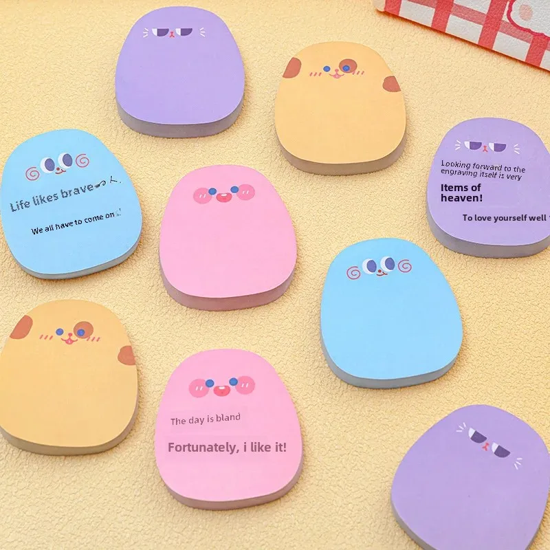 Cartoon Expression Post-it Notes for Students Cute Message Post-it Notes Special-shaped Sticky N-Times High-value Stationery Post-it Notes