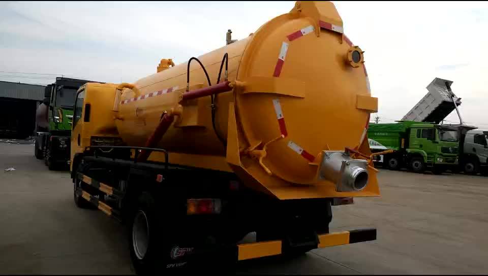 High Pressure Vacuum Suction Truck 5000l With Vacuum Pump For Sewage