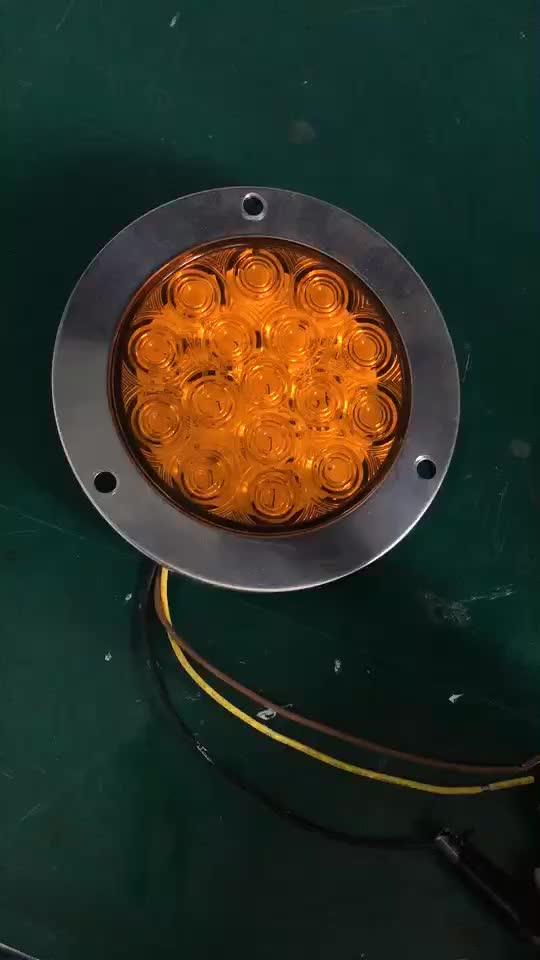 12v 24v 1030v 4"' Led Tail Lights Round Stop Turn Tail Signal Light