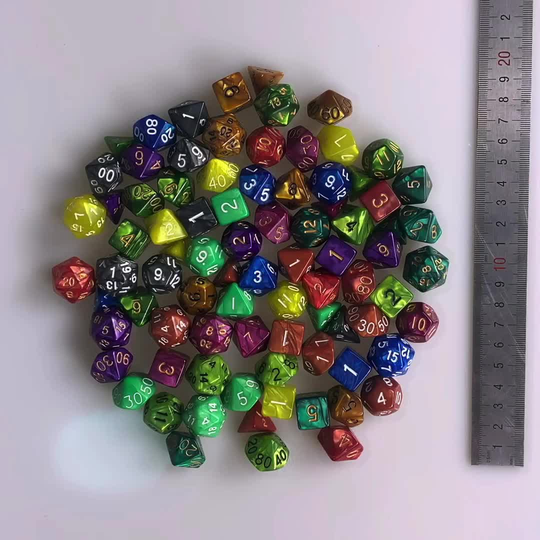 Hot Sell Dnd Polyhedral Trpg Colored Jade Multi Colors Custom 7pcs Per