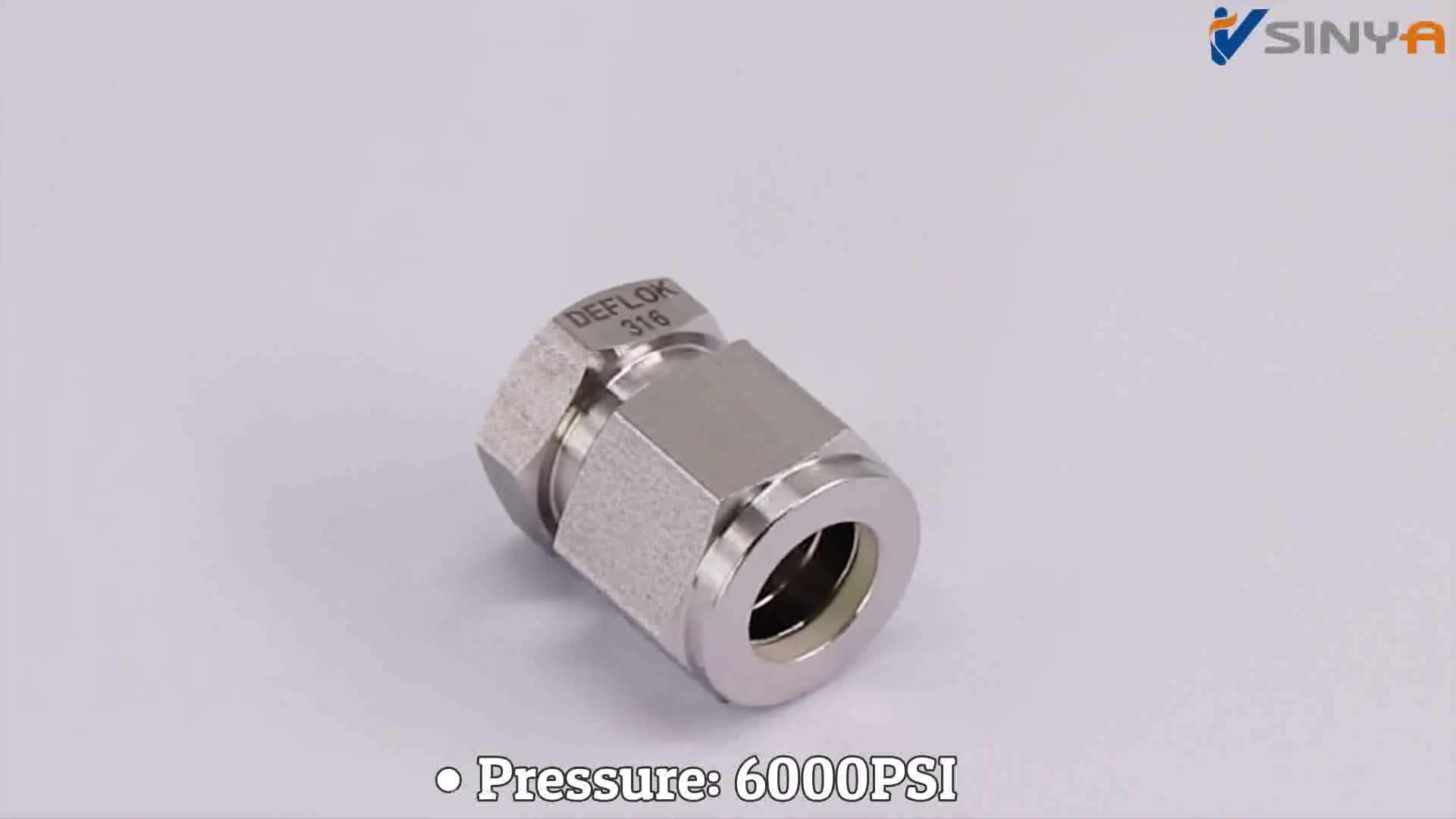 Tube Cap 316 Stainless Steel Twin Ferrule Hydraulic Compression Tube Fitting Tube Cap Ss316