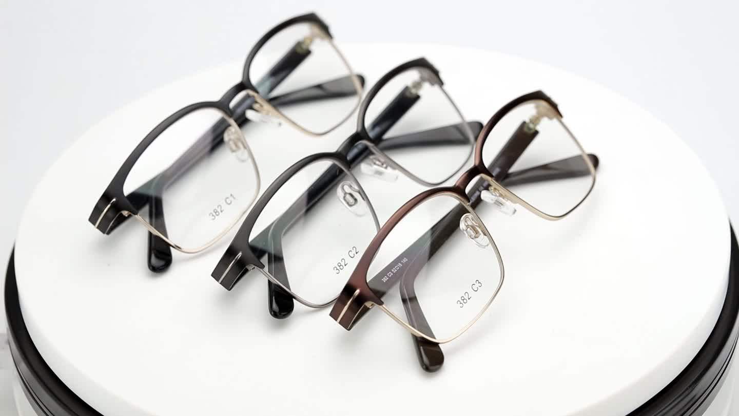 382 Japanese Design Eye Protection Half Frame Optical Glasses For Men