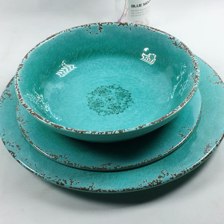 Unbreakable Custom Pattern Print Rustic Cracked Tableware Dinner Plate