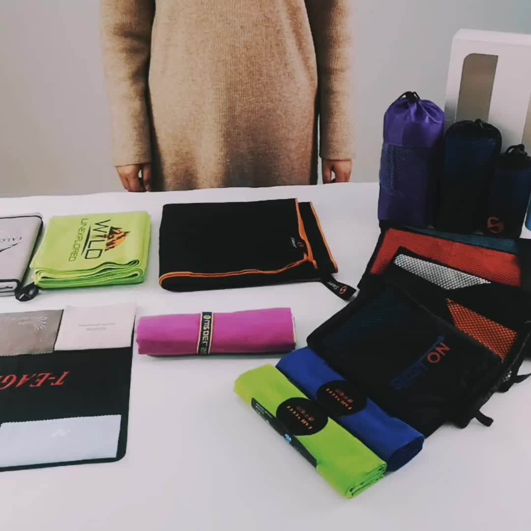 Golftowel Microfiber Gym Quickdrying Black Sport New Travel Fitness With Zipper Pocket Black