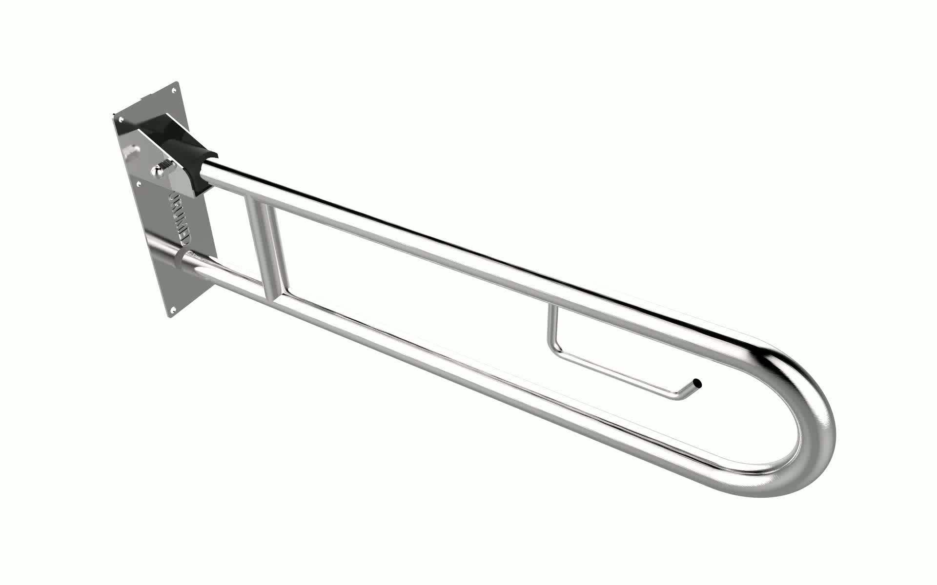 Stainless Steel Toilet And Bathroom Safety Flip Up Folding Grab Bar