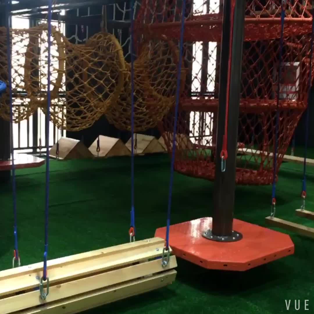 Indoor Obstacle Rope Courses With Climbing Wall Trampoline Park Buy