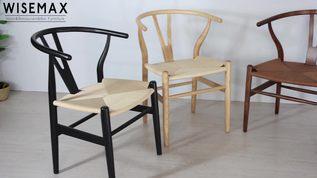 Foshan Wholesale Furniture Hans Wegner Wishbone Solid Wood Y Chair