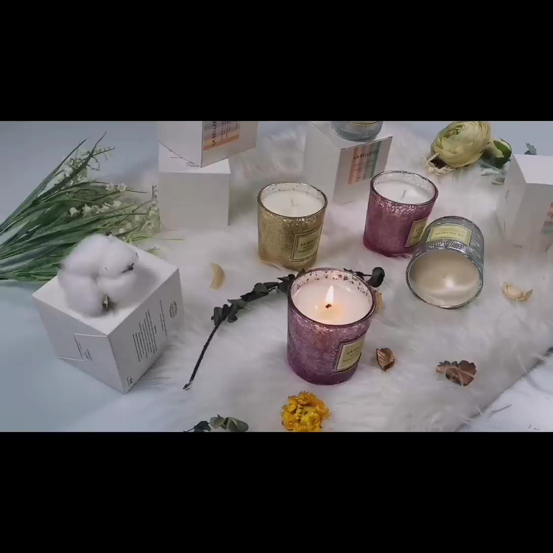 Highend Scented Candle Lace Embossed Smokeless Essential Oil Soybean