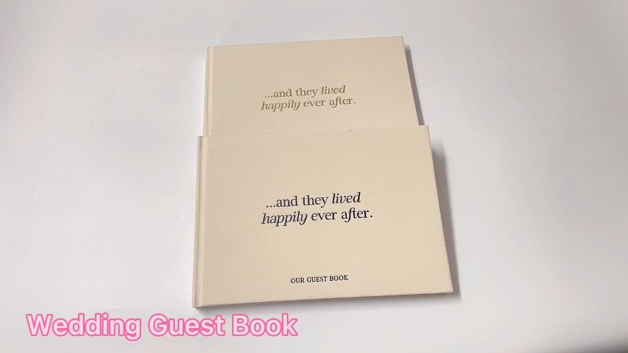 Customized Natural Linen Fabric Wedding Guest Book A4 Bridal Party