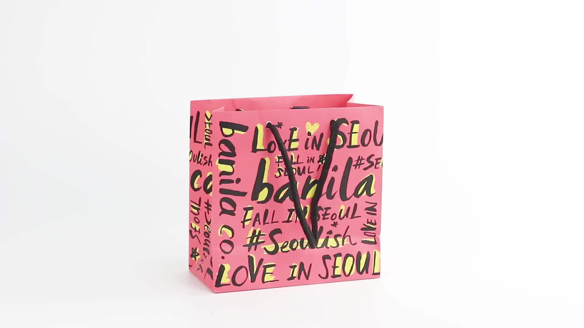 Hj112 Black Ribbon Twisted Die Cut Flat Handle Kraft Paper Bag Buy