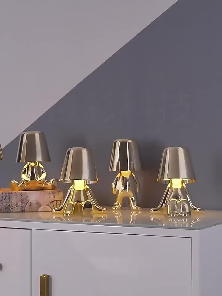 Decorative Rechargeable Table Night Lights Mini Gold Little Human