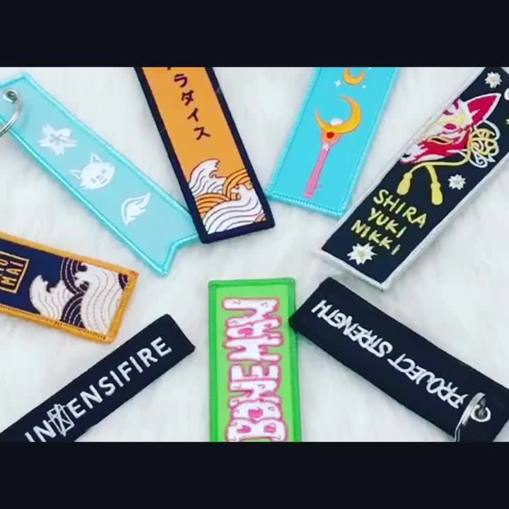 Simple Design Custom Logo Purse Embroidered Keychain / Sublimation