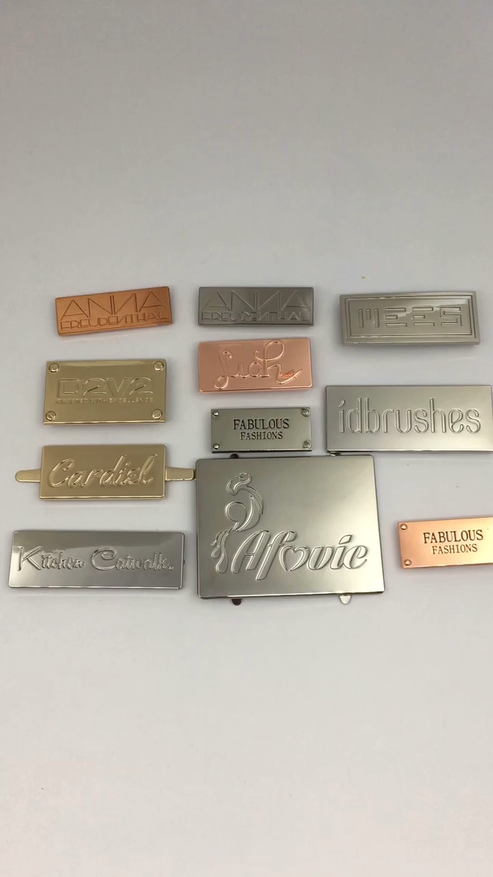 Bag Accessories Custom Handbag Hardware Engraved Metal Brand Logo Plate Tags,High Quality Custom ...