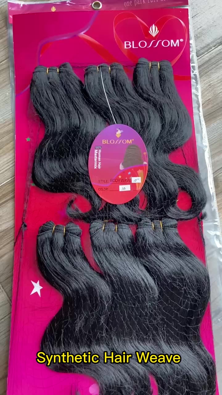 Synthetic Soft Weaving Hair Vendors 8pces Wave Packet Hair Extension With Closure Wholesale Hair