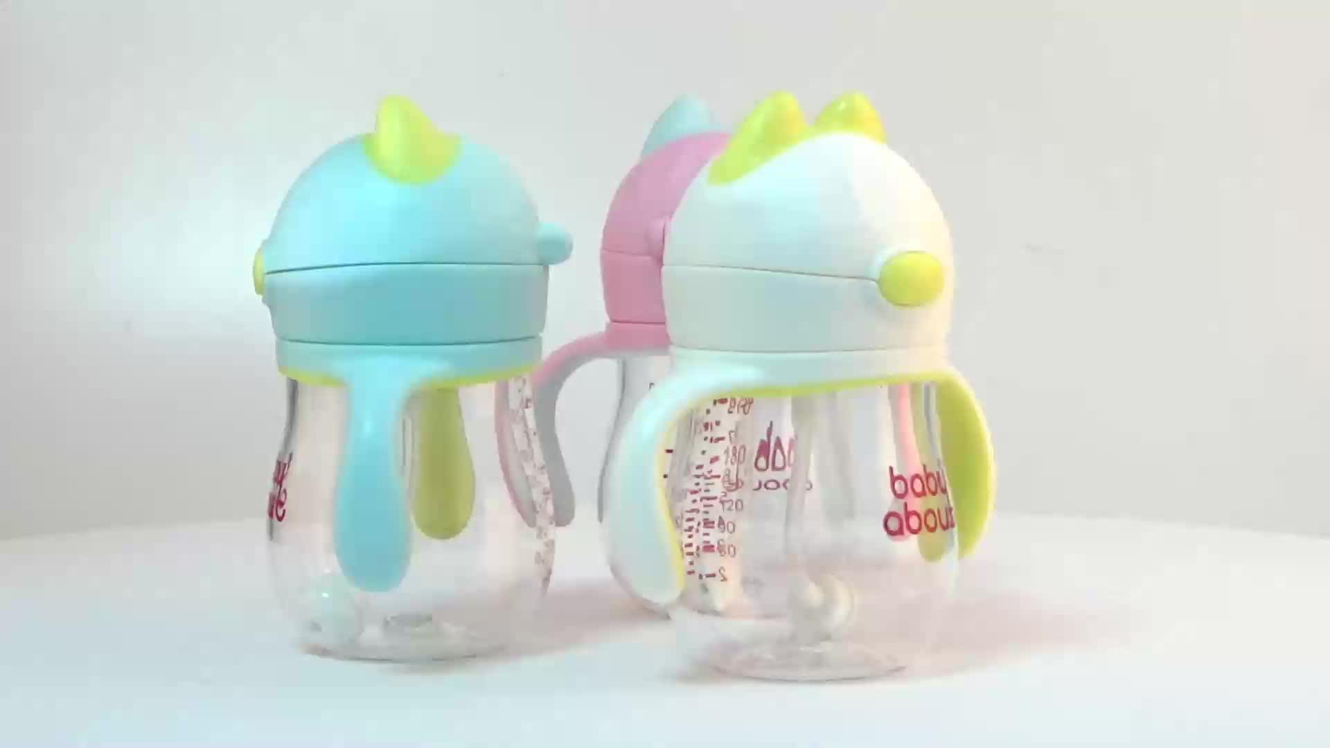 Custom Baby Water Bottle Straw Kids Water Bottle With Straw And Handle