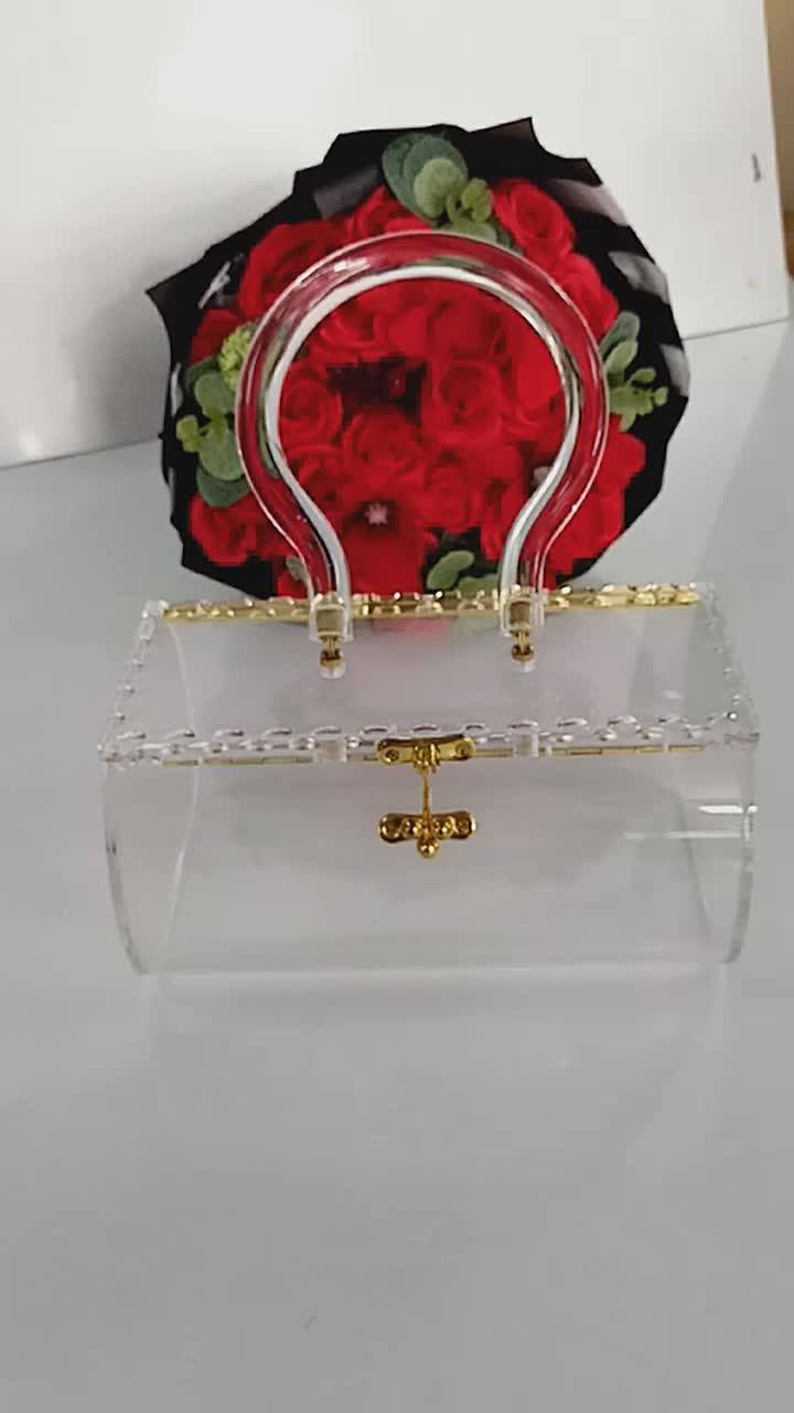Custom Acrylic Lucite Perspex Women Ladies Black Or Colorful Acrylic Box Clutch Clear Acrylic
