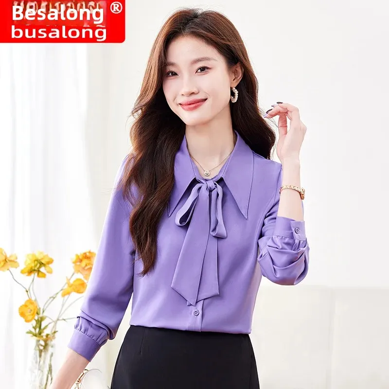 2024 New Busalong Long Sleeve Shirt Women's Shirt Professional Slim Fit Work Clothes plus size Formal 2205