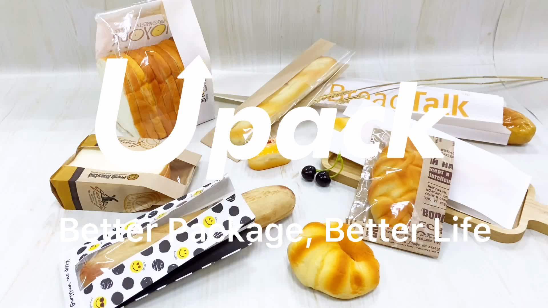 Custom Design Greaseproof Sandwich Paper Bags Food Grade Microwavable