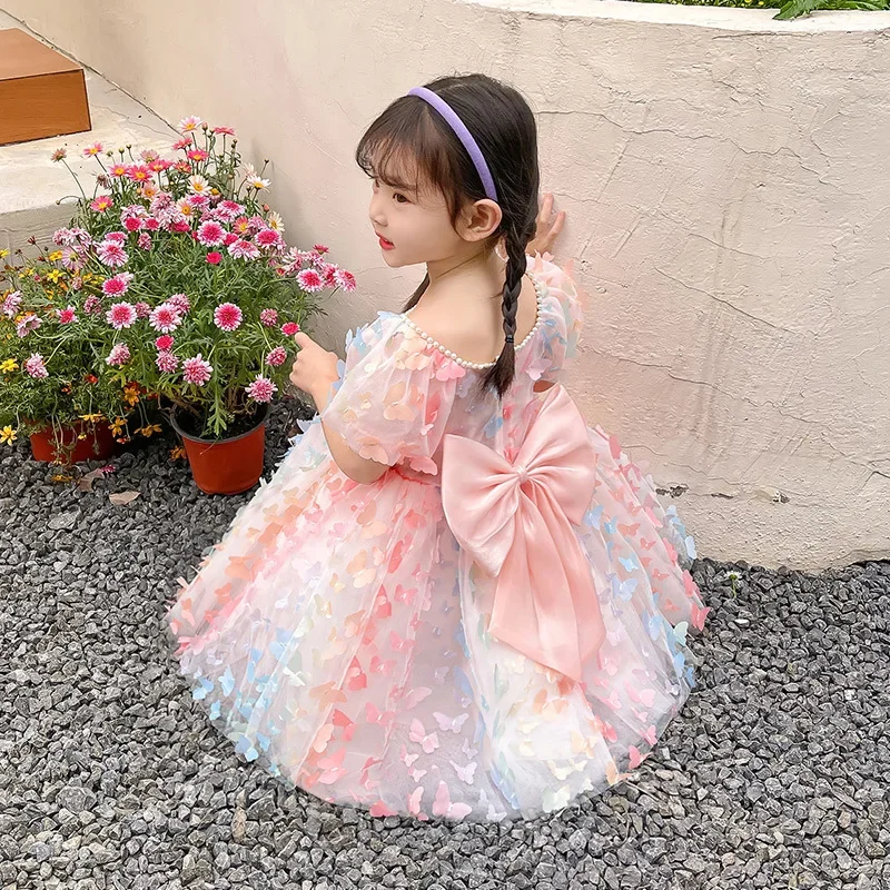 Children's cute summer dress with bow