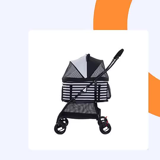 Large Pet Stroller Luxury Folding Outdoor Dog Strollers Trolley Pet