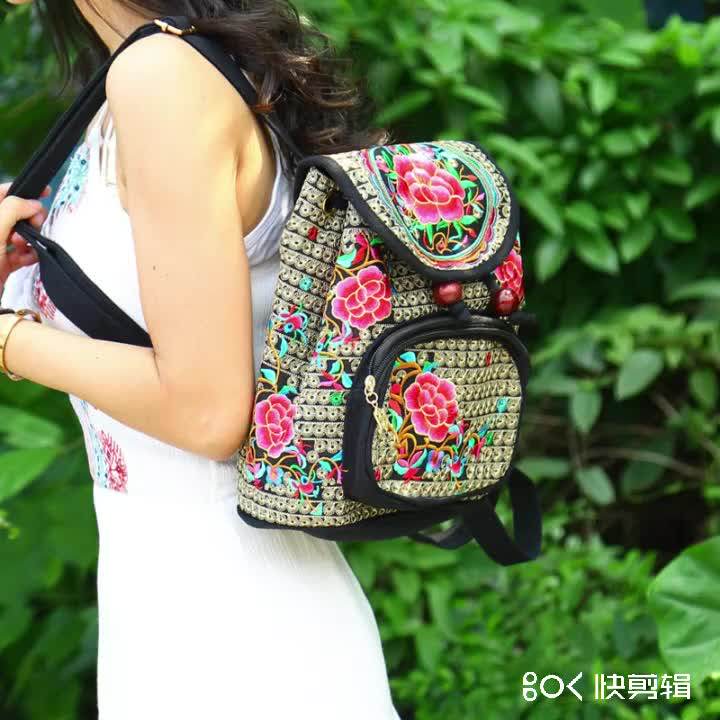 Mochila De Lona Vintage Con Bordado De Flores Para Mujer,Venta Al Por - Buy Mochila De Lona Para Mujer,Mochila De Lona Al Por Mayor,Mochila Vintage Para Product on Alibaba.com