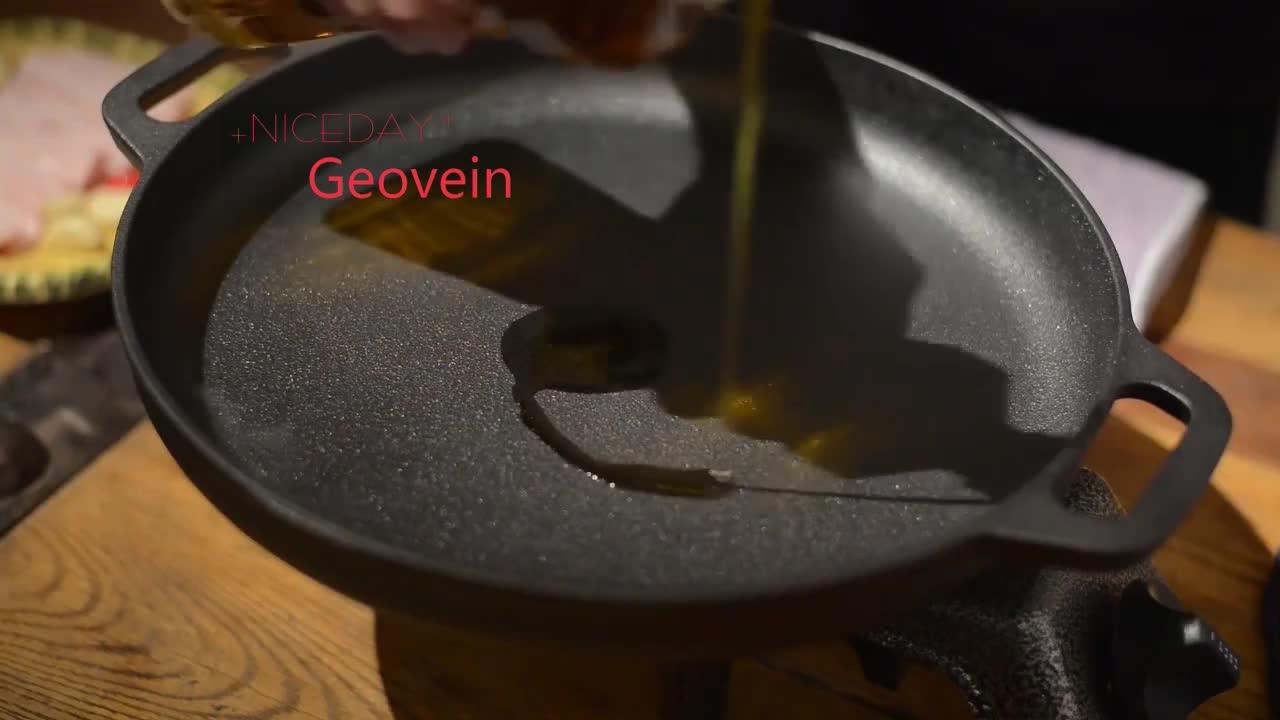 Vintage 14inch Baking Stone Preseasoned Roasting Pan Cast Iron Pizza