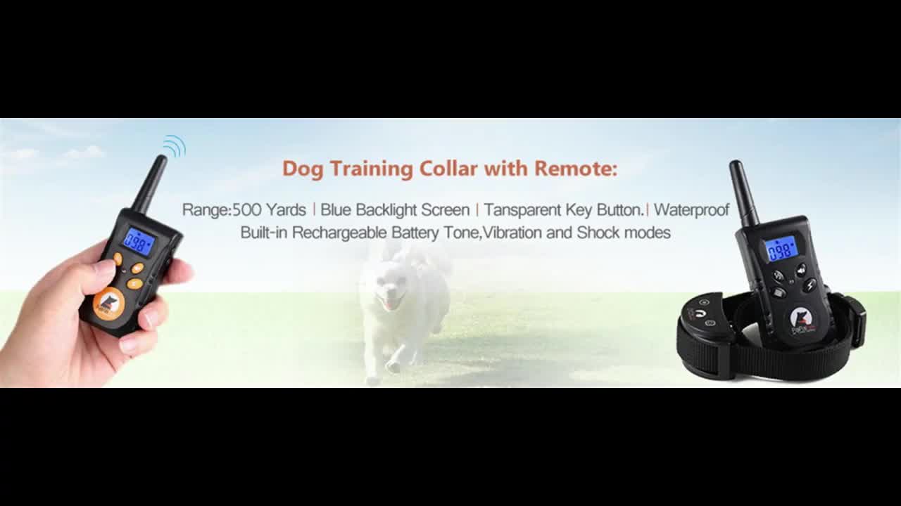Waterproof Rechargeable Sport Dog Shock Training Bark Collar With Real