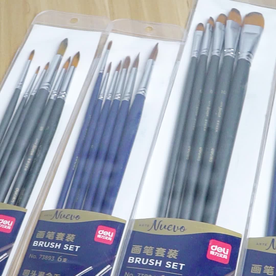 Deli Water Cololor Pen Set Fine Arts Học sinh với bàn chải Tranh chuyên nghiệp Bộ học Scholars Oil Pen Pen Acrylic Pain kệ để giấy tờ văn phòng giá để tài liệu 3 tầng 