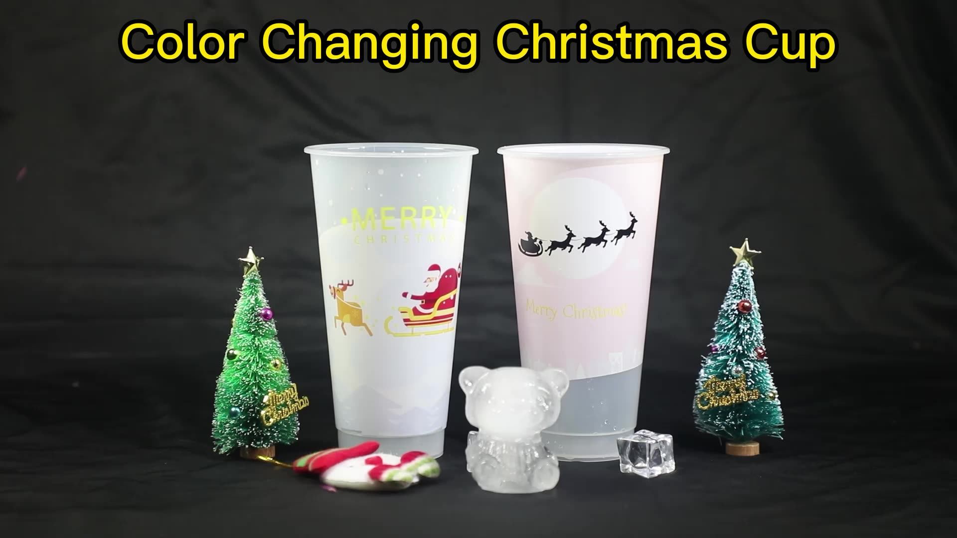 Iced Coffee Bulk Tumblers Color Changing 24oz Reusable Plastic Cups