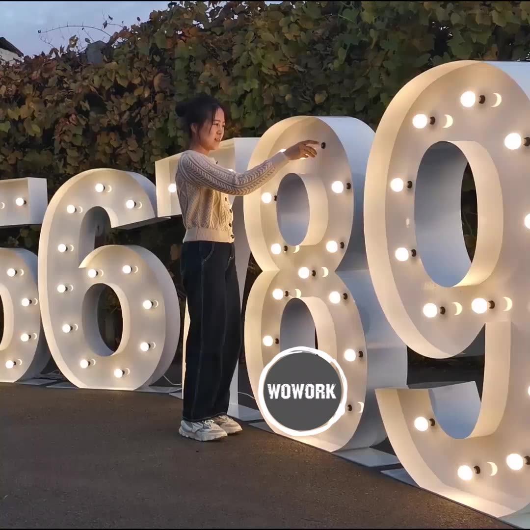 2023 Wowork Large Party Decoration Big Jumbo Giant Standing Light Up