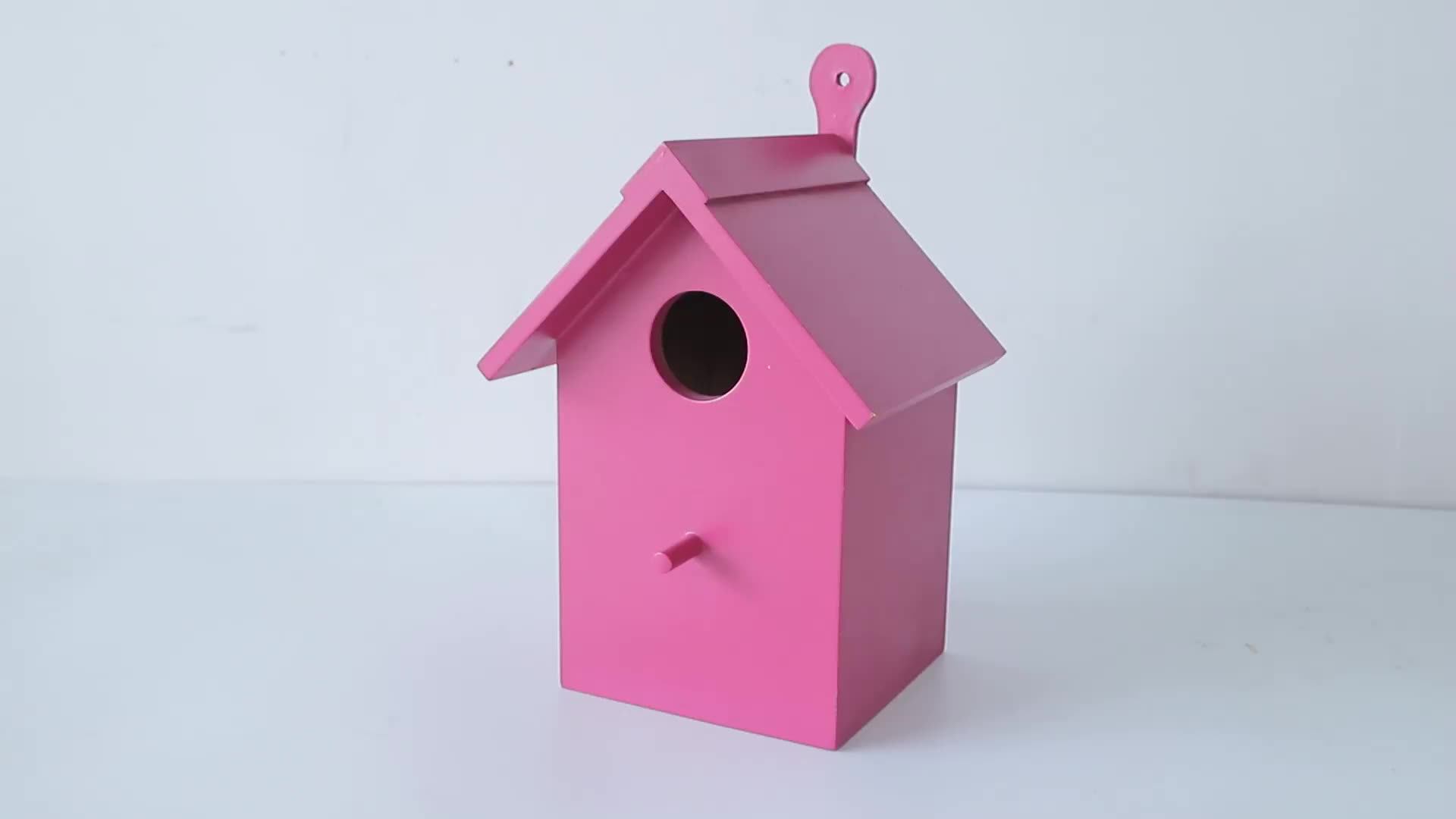 Diy Wood Bird House Crafts Gift For Kids Painting Wooden Hanging