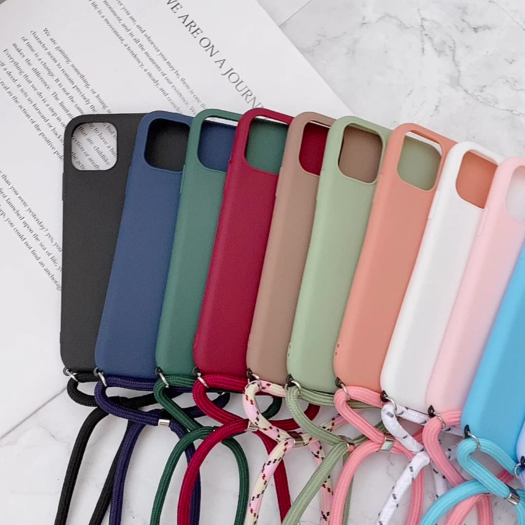 Strap Cord Chain Necklace Lanyard Mobile Phone Case For Apple iPhone 13 12 11 Pro XS MAX 6 7 8plus XR X SE Hands Free Rope Cover 13 pro max cases