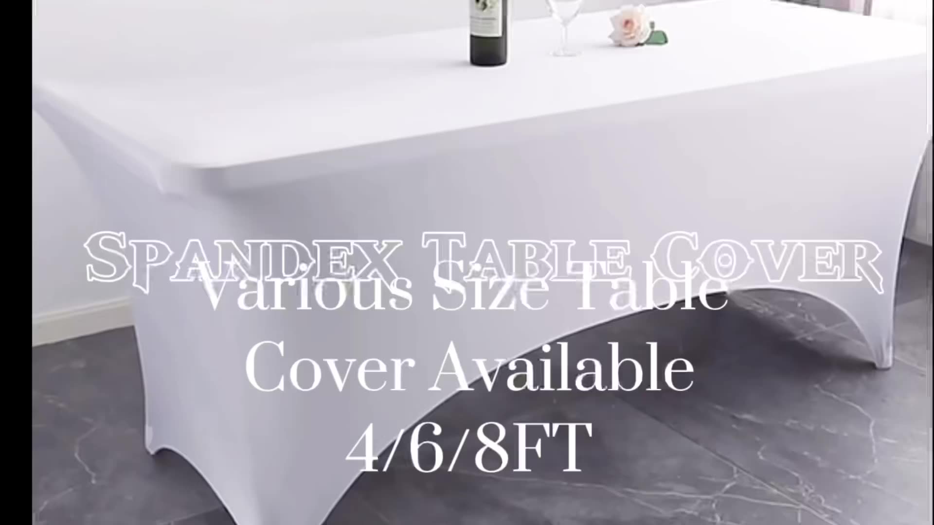 Wedding Banquet Spandex Fitted Stretch Table Cover Ivory Rectangle