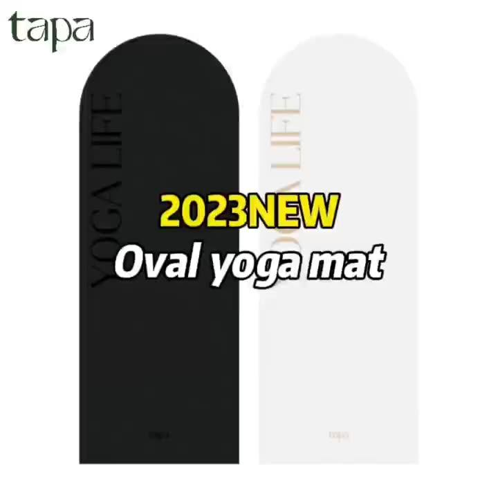 Oval Yoga Mat No Moq Upgrade Coconut Fiber Pu Rubber Yoga Mat Custom Printed Anti Slip Eco