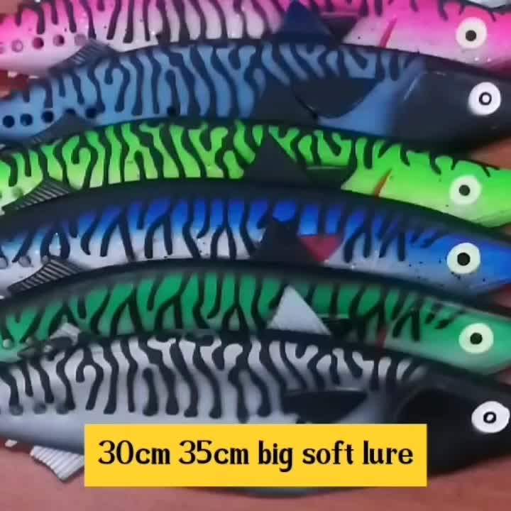 32cm Hollow Mackerel Big Fishing Lures Soft Plastic Fish Skin Fishing